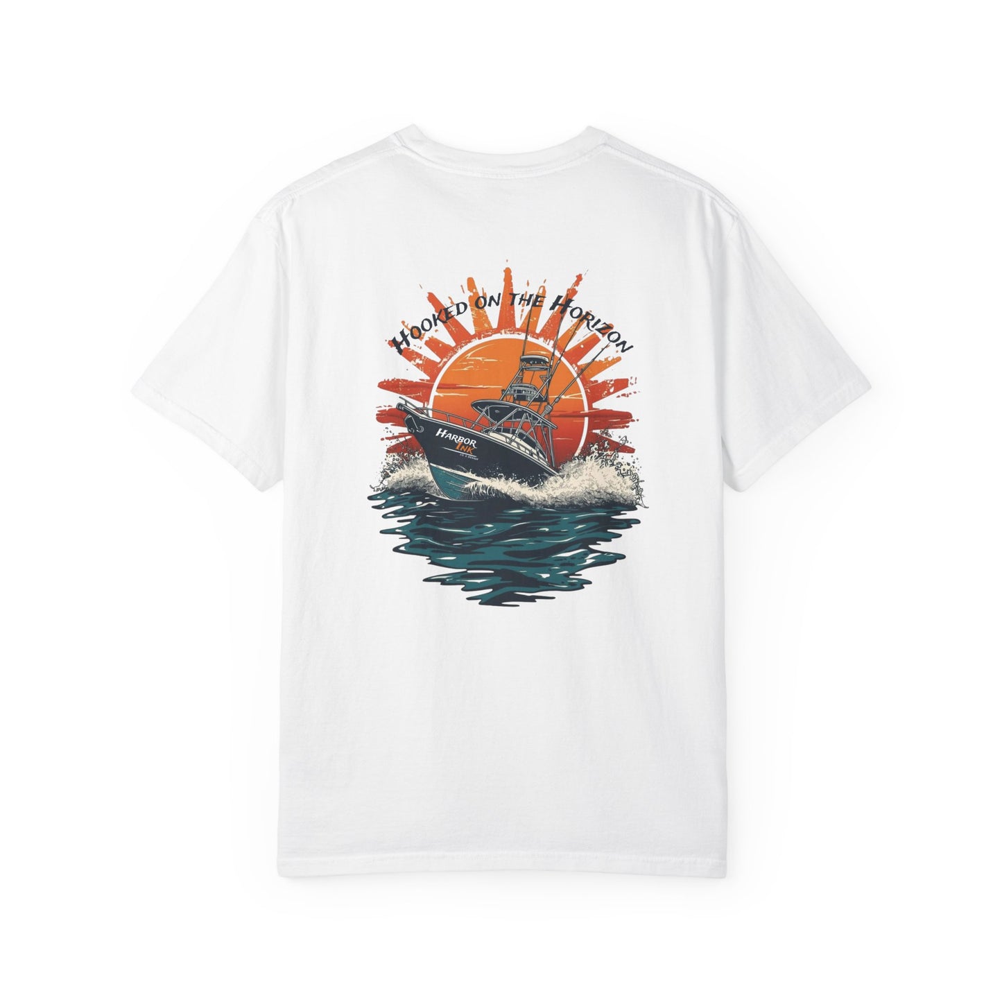 Hooked on the Horizon – Charter Boat Tee – Harbor Ink Co & Design