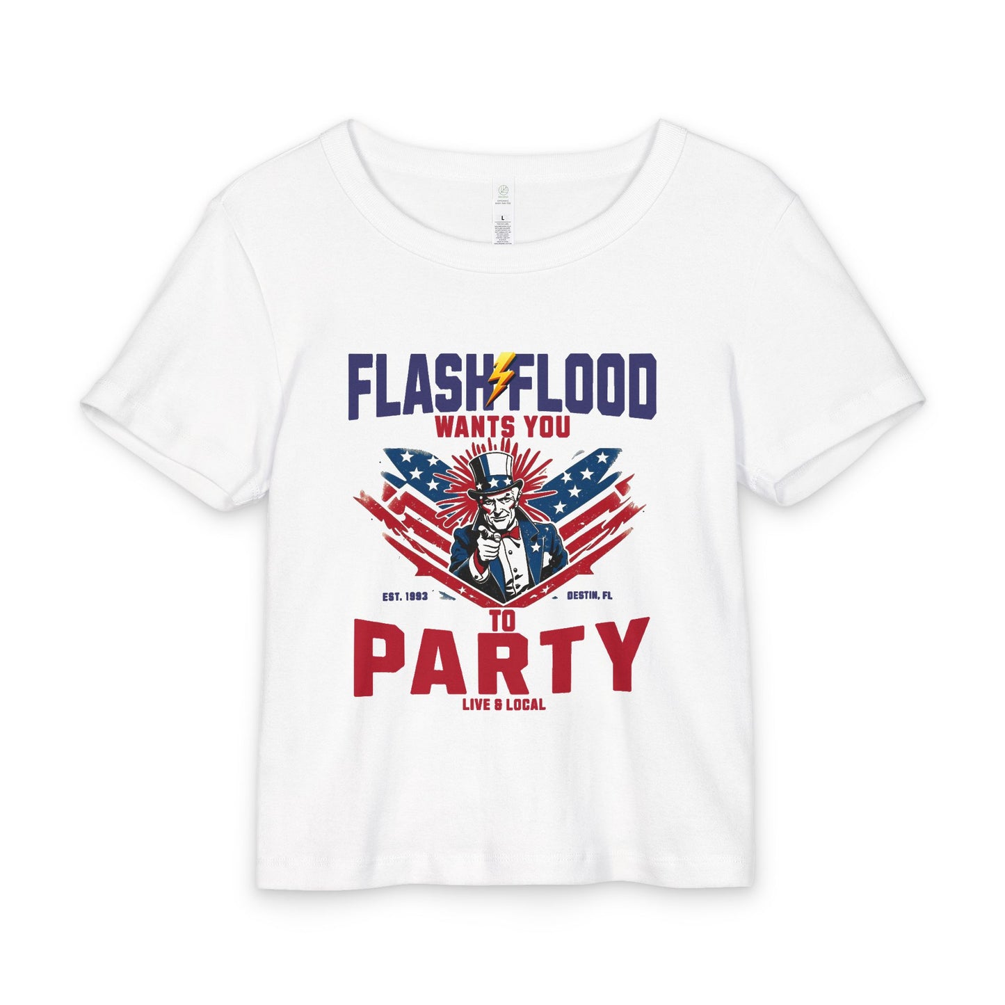 Flash Flood Wants You To Party – Women’s Organic Rib Baby Tee 🇺🇸⚡