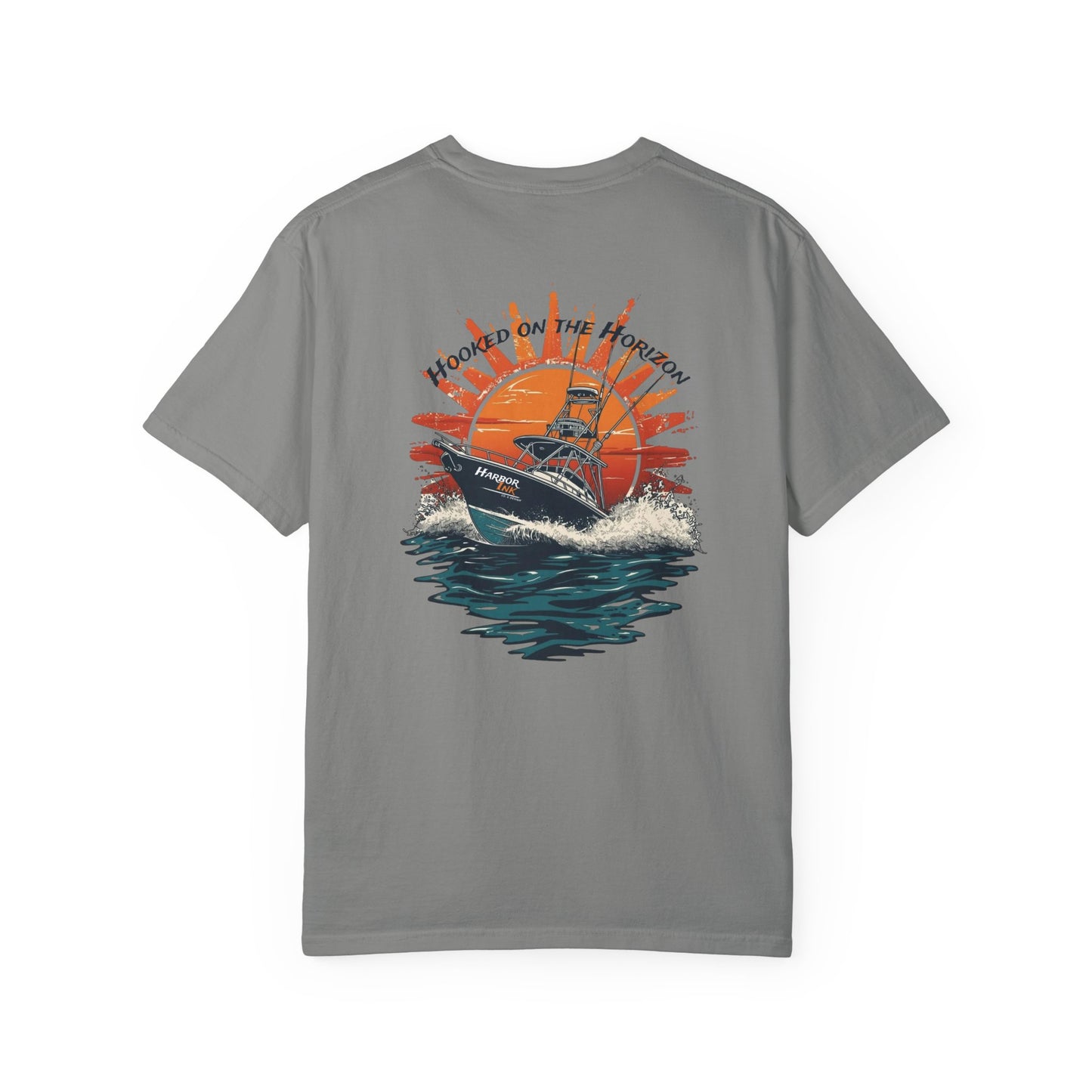Hooked on the Horizon – Charter Boat Tee – Harbor Ink Co & Design