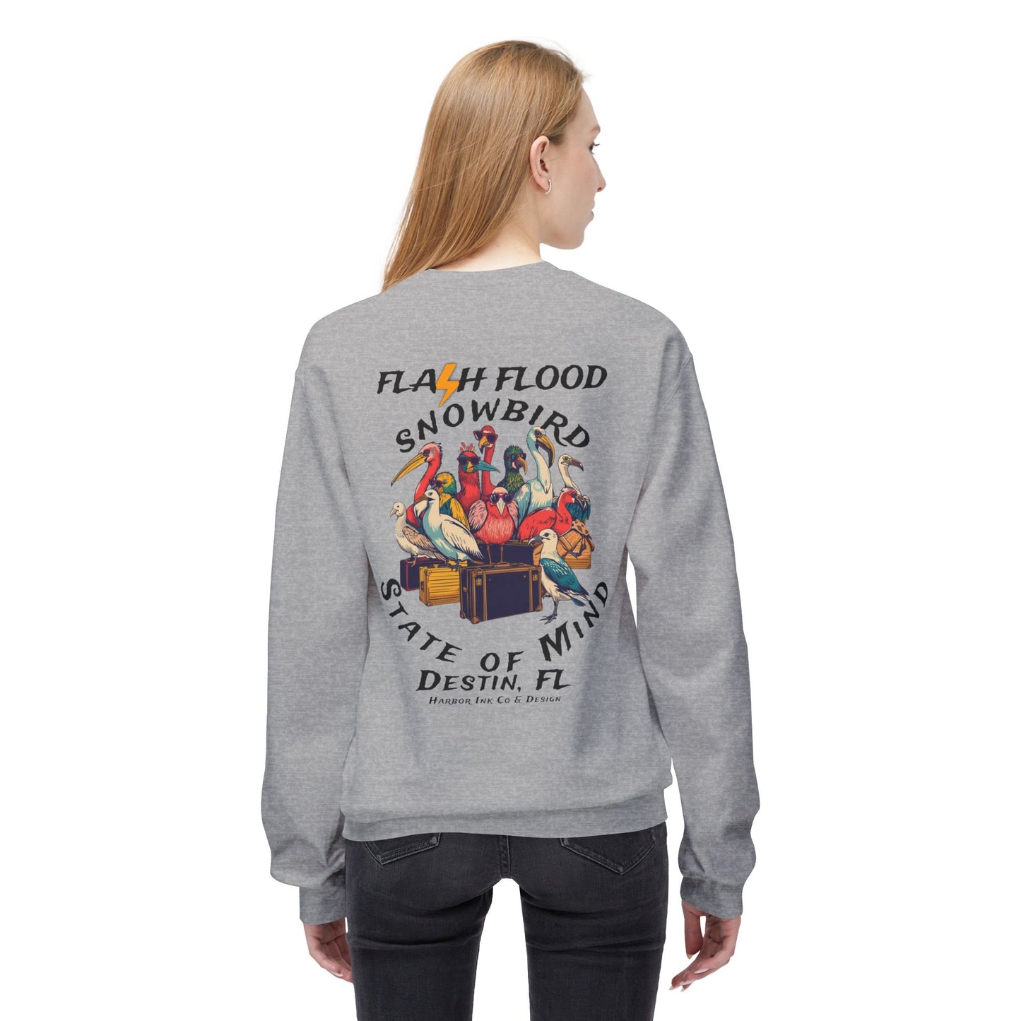 Flash Flood - Snowbird State of Mind - Fleece Crewneck Sweatshirt