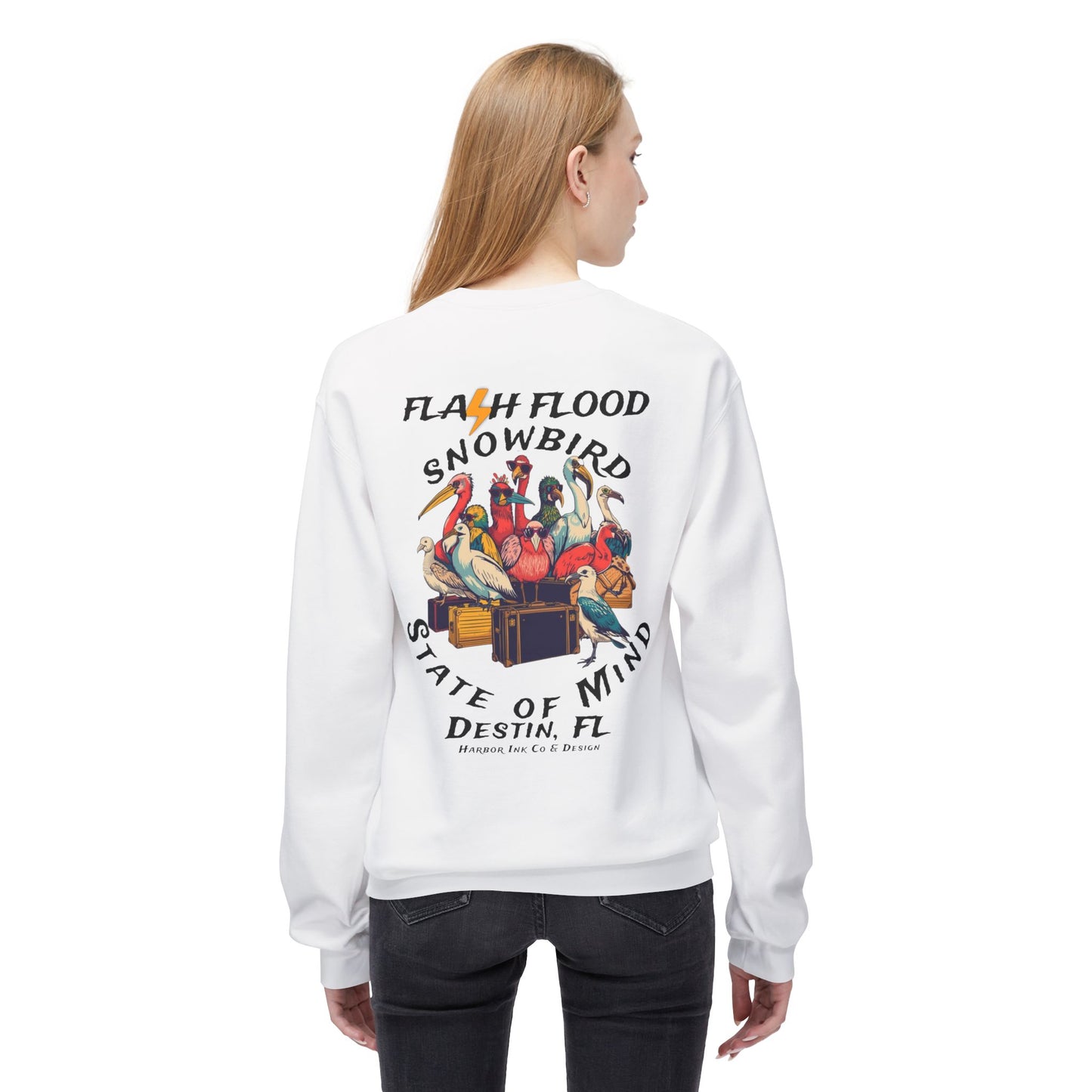 Flash Flood - Snowbird State of Mind - Fleece Crewneck Sweatshirt