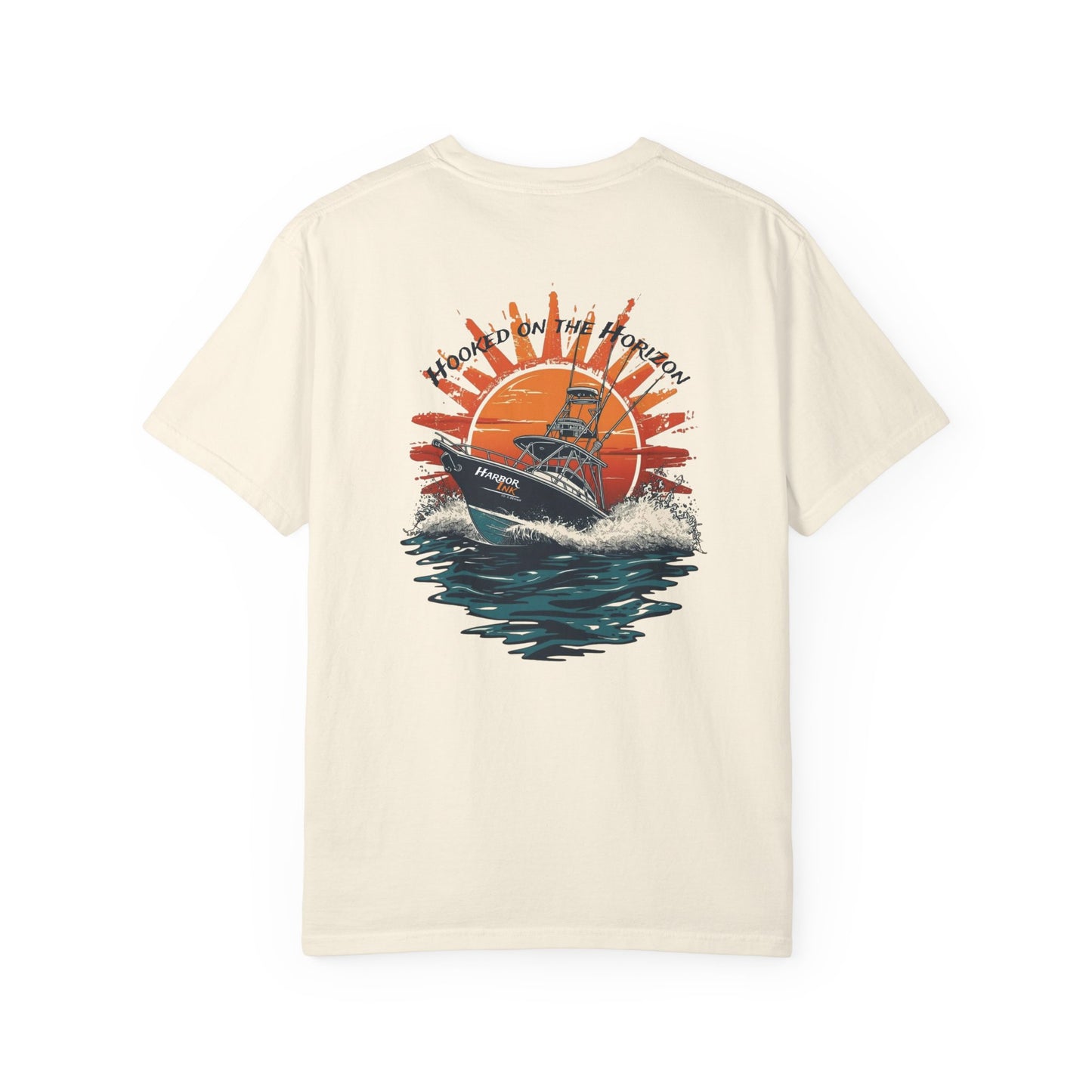 Hooked on the Horizon – Charter Boat Tee – Harbor Ink Co & Design