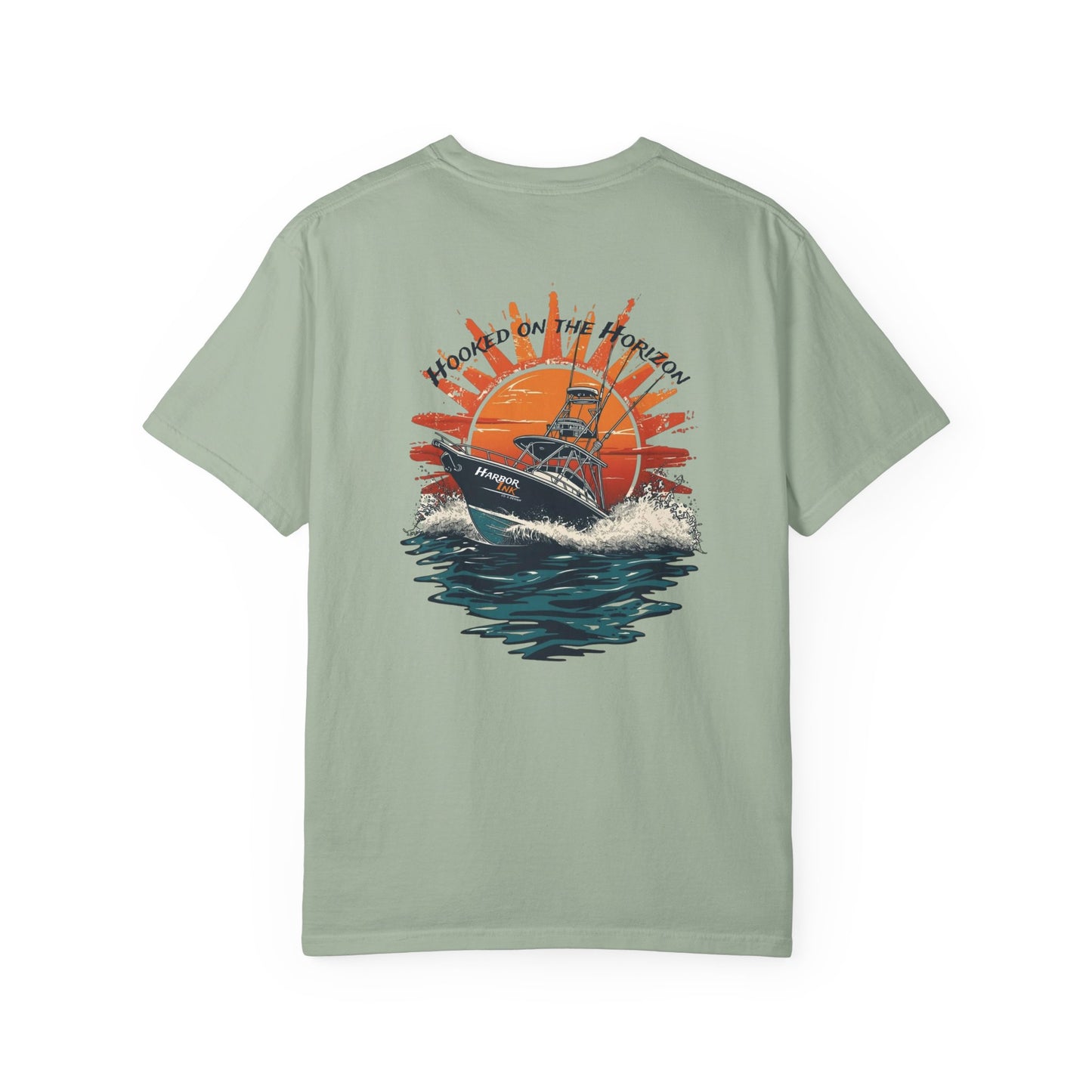 Hooked on the Horizon – Charter Boat Tee – Harbor Ink Co & Design
