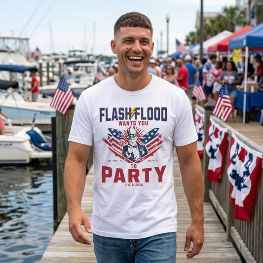 Flash Flood Wants You To Party – Live & Local Tee 🇺🇸⚡