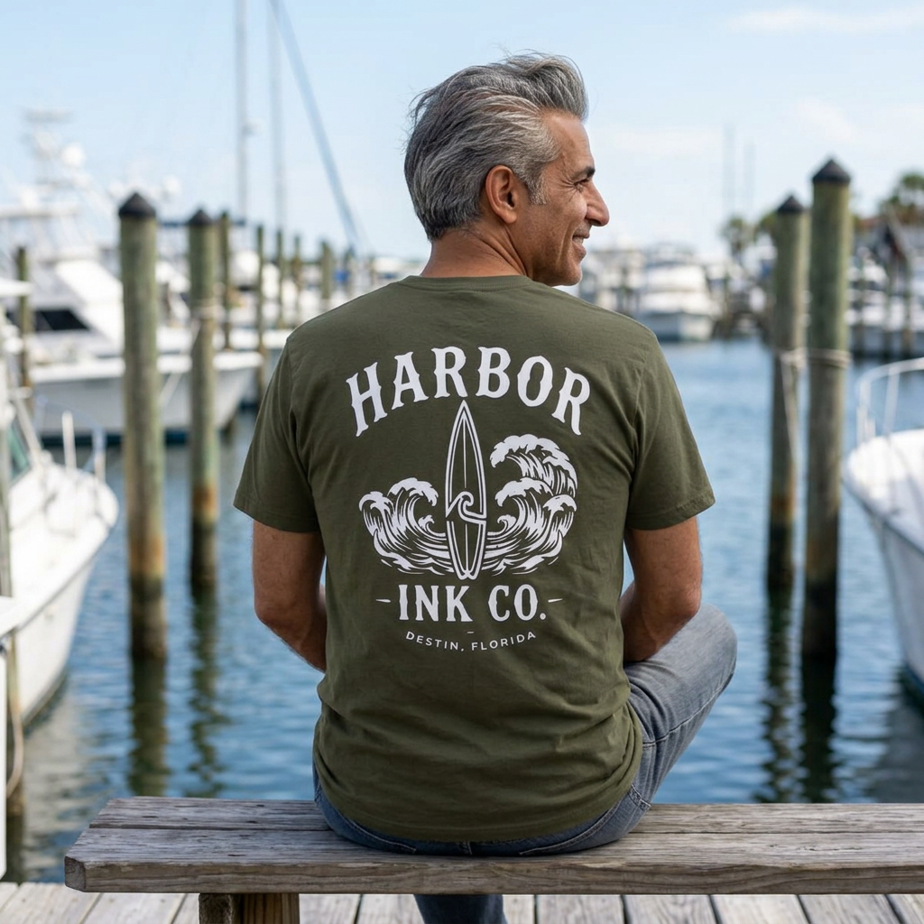 Harbor Ink Co. Surf Tee — Destin Florida Surfboard Graphic T-Shirt