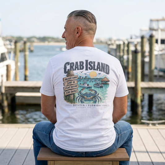 Crab Island Anchor Down Tee