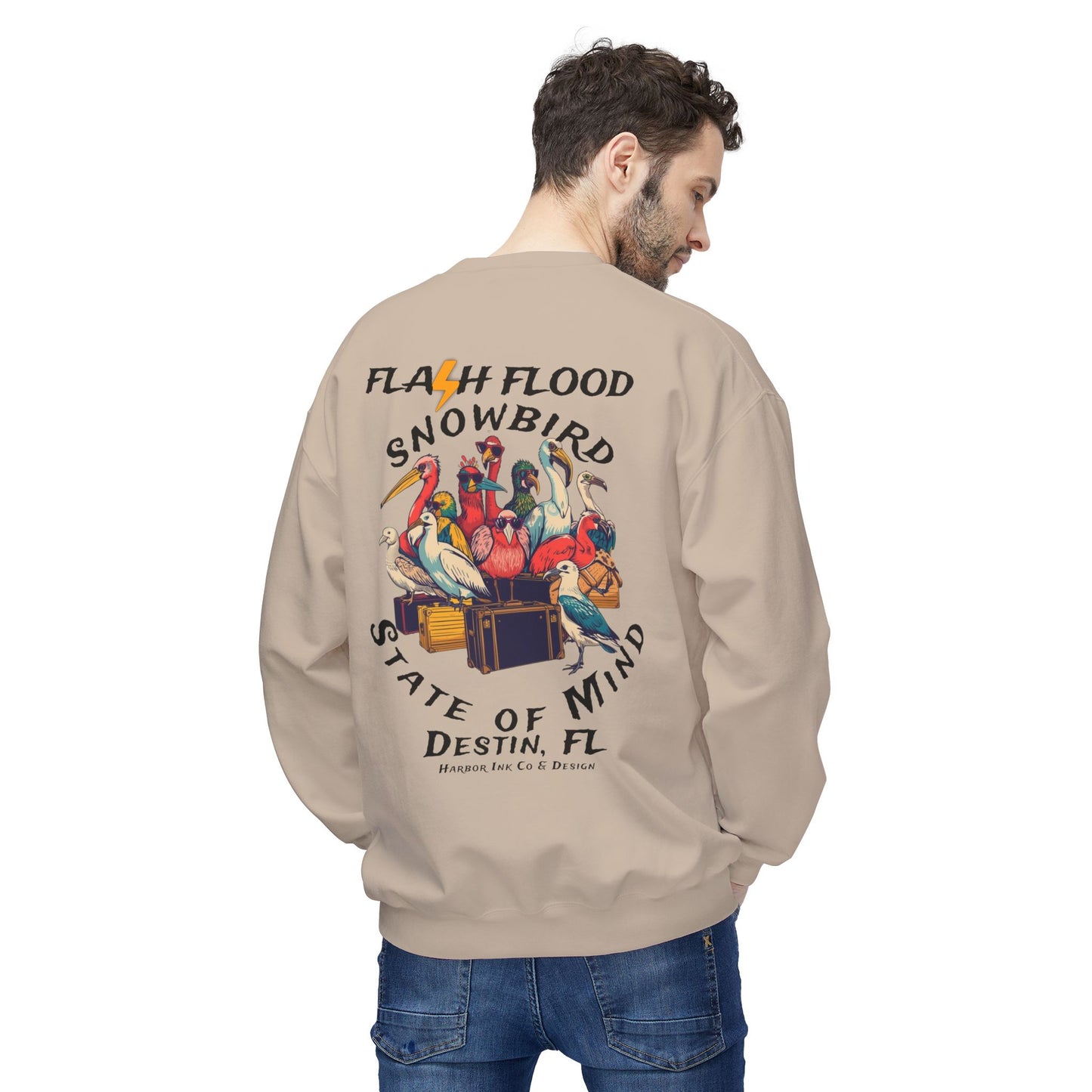 Flash Flood - Snowbird State of Mind - Fleece Crewneck Sweatshirt