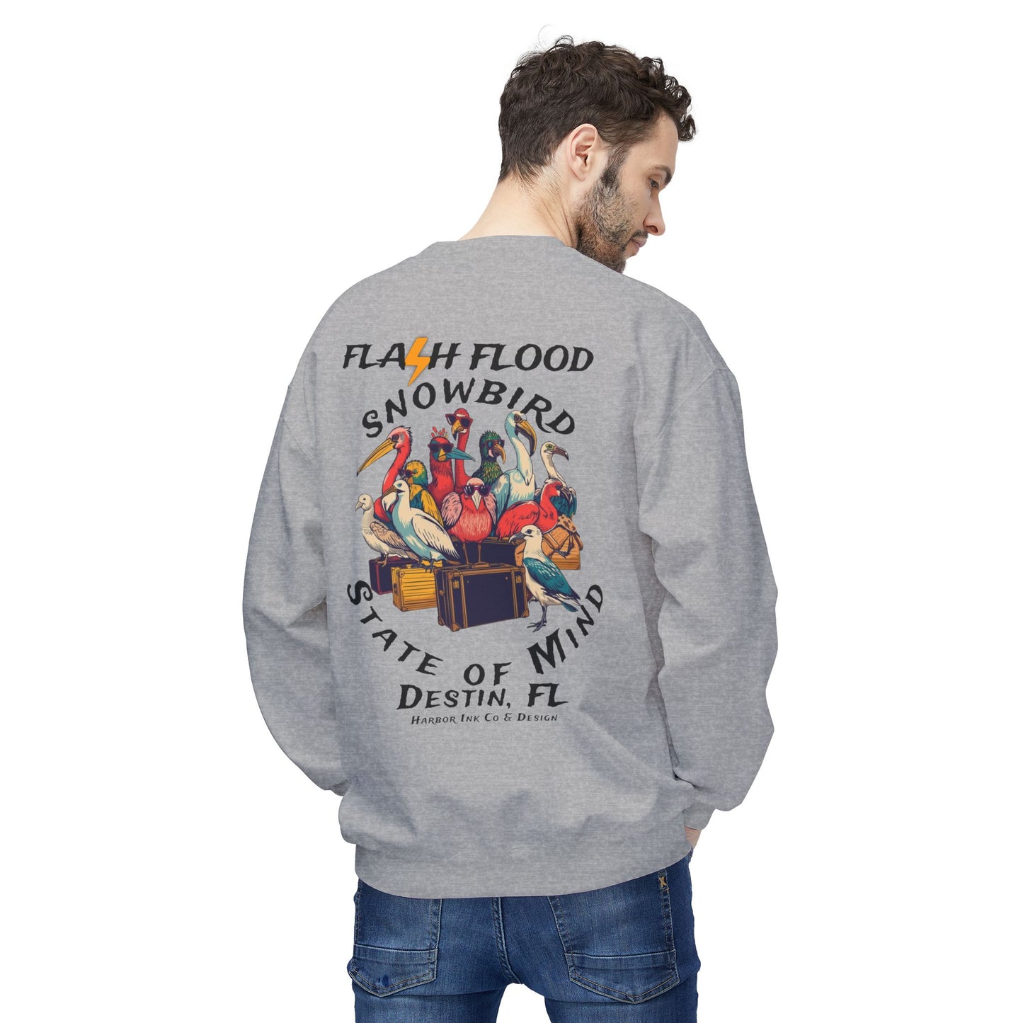 Flash Flood - Snowbird State of Mind - Fleece Crewneck Sweatshirt