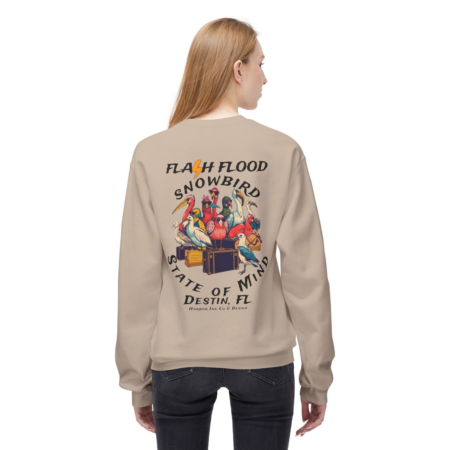 Flash Flood - Snowbird State of Mind - Fleece Crewneck Sweatshirt